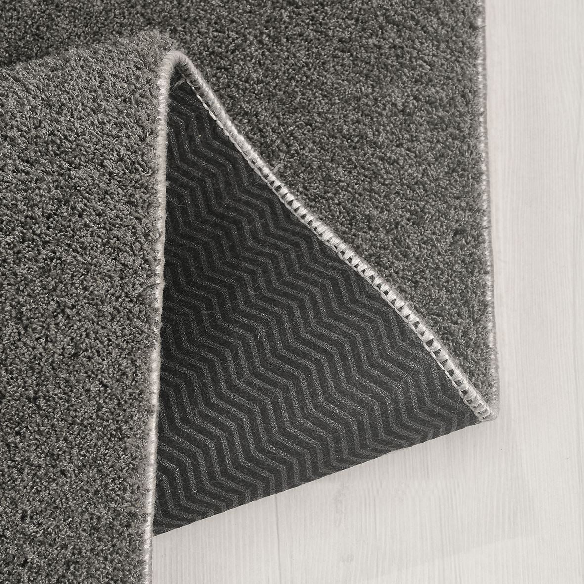 MARİS - MR121 - Black- Premium Velvety Rug for Living Room/Lounge/Kitchen - Non-Slip Base - Washable - Modern