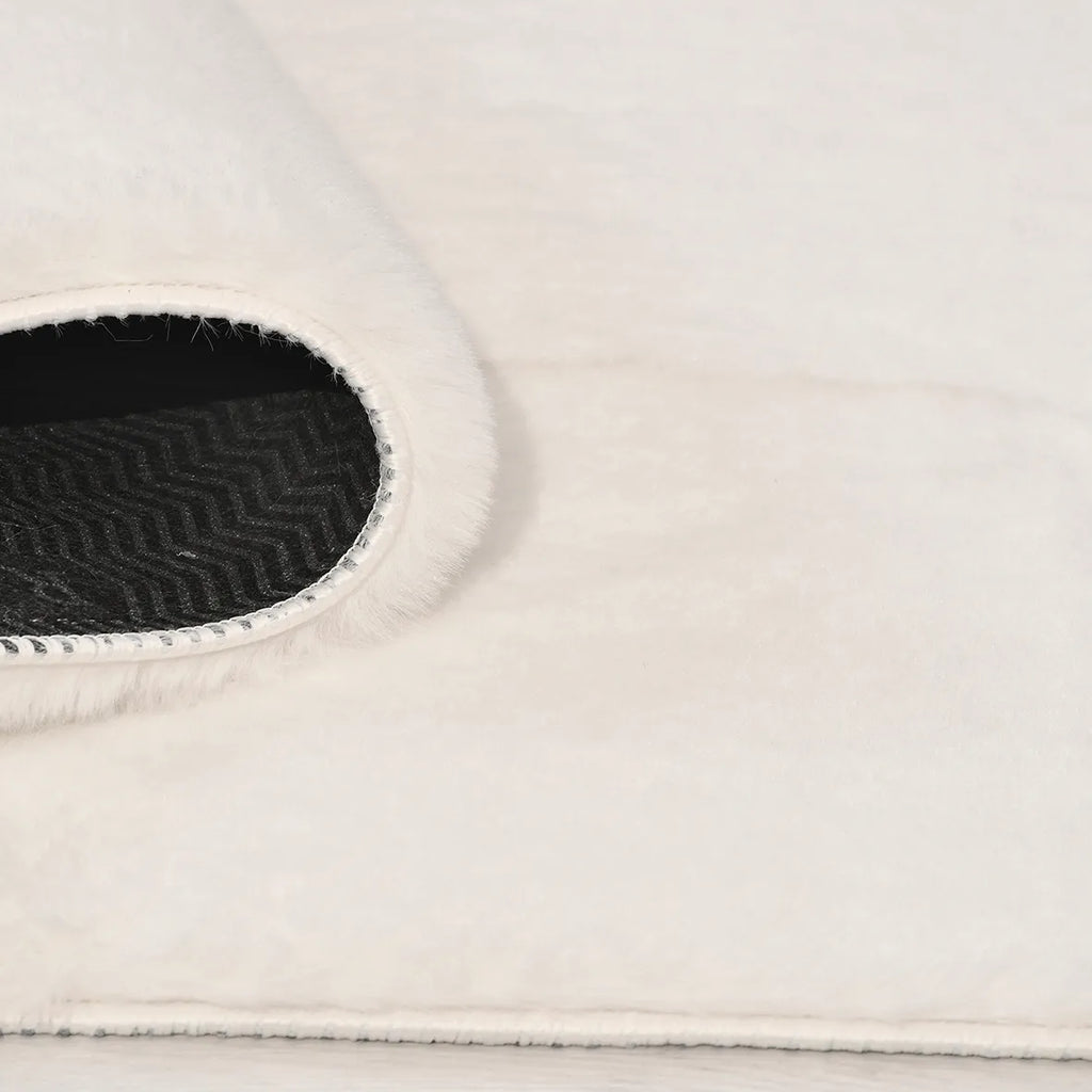 Bunny  Poly Plush Carpet - TF1120- Off White - High Quality - Extra Soft - Non-Slip Special Base