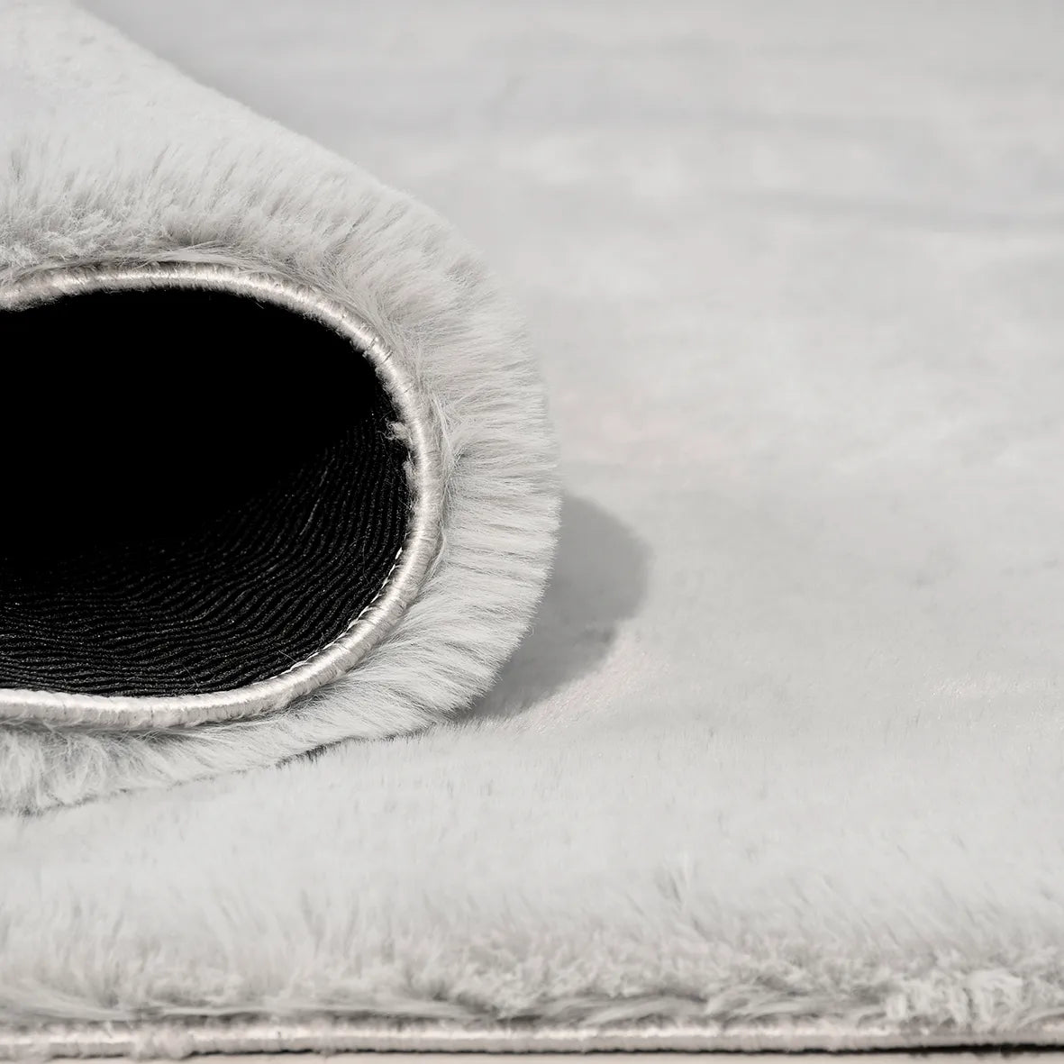 Bunny  Poly Plush Carpet -TF9082- Gray - High Quality - Extra Soft - Non-Slip Special Base