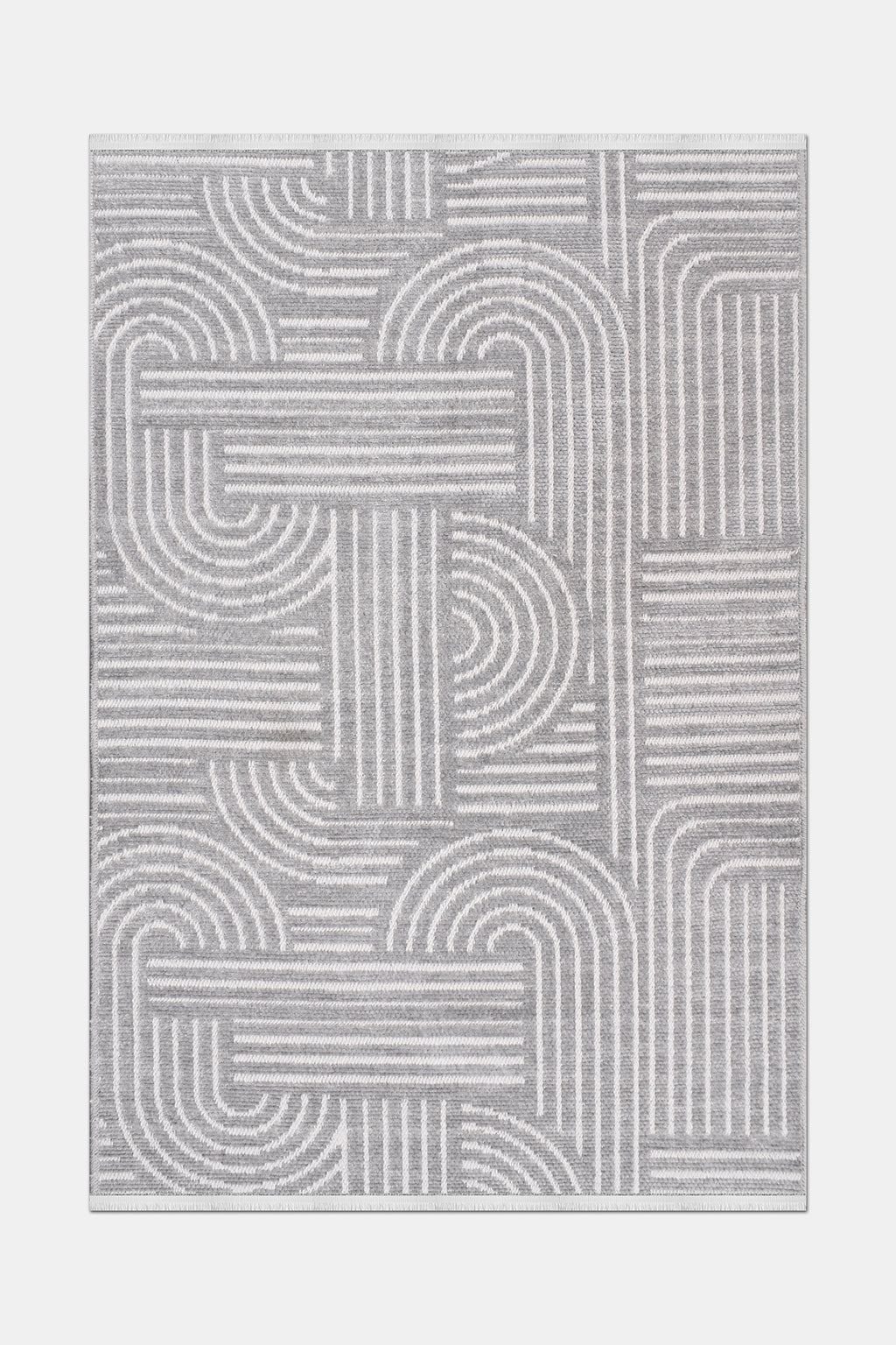RINA-6115S- Mustard With White Rug –  Washable Non-Slip Carpet – Latex Backing – Living Room, Hallway, Kitchen – Robot Vacuum Friendly