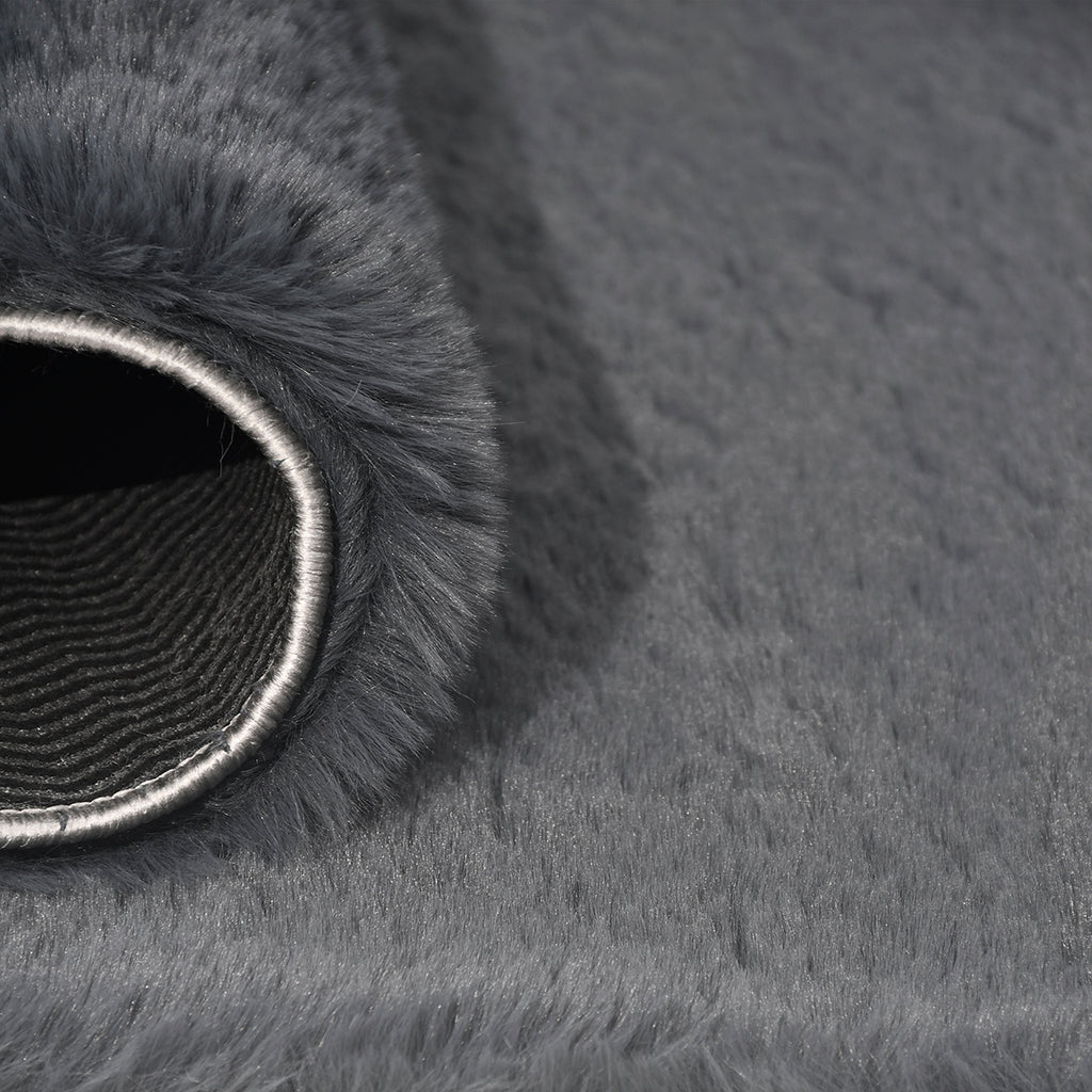 Bunny  Poly Plush Carpet - TF9083- Anthracite- High Quality - Extra Soft - Non-Slip Special Base