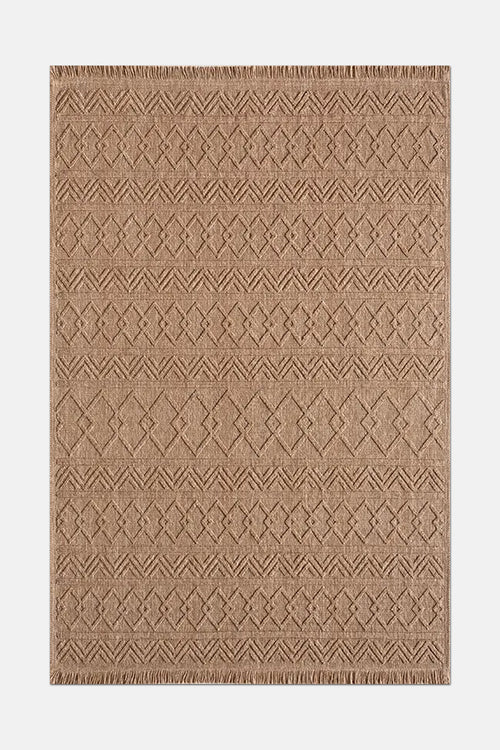 BEREN BR004 Brown Custom Size Area Rug – Non-Slip & Easy Care