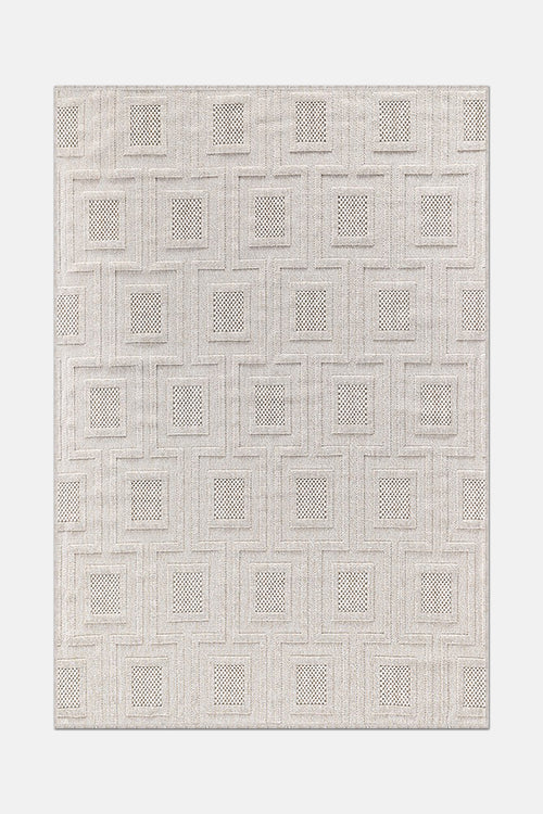 BEREN BR009 Beige Zigzag Custom Size Area Rug – Non-Slip & Easy Care