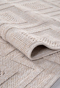 BEREN BR009 Beige Zigzag Custom Size Area Rug – Non-Slip & Easy Care