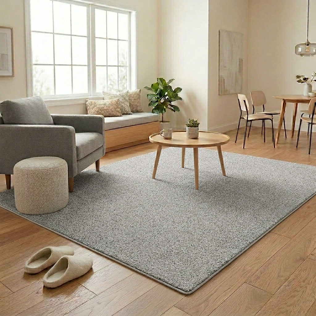 MARİS - MR013- Gray-Premium Velvety Rug for Living Room/Lounge/Kitchen - Non-Slip Base - Washable - Modern
