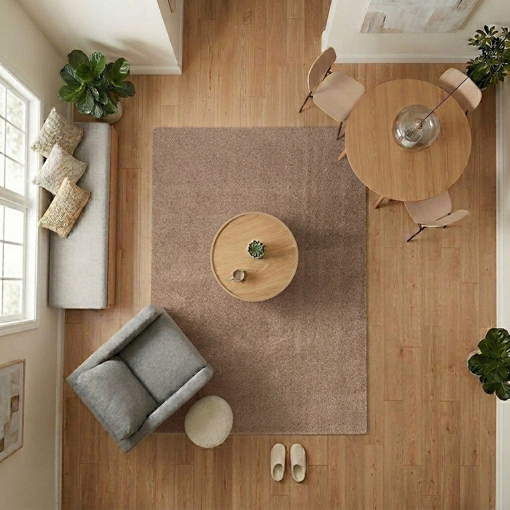 MARİS - MR080-Brown-Premium Velvety Rug for Living Room/Lounge/Kitchen - Non-Slip Base - Washable - Modern
