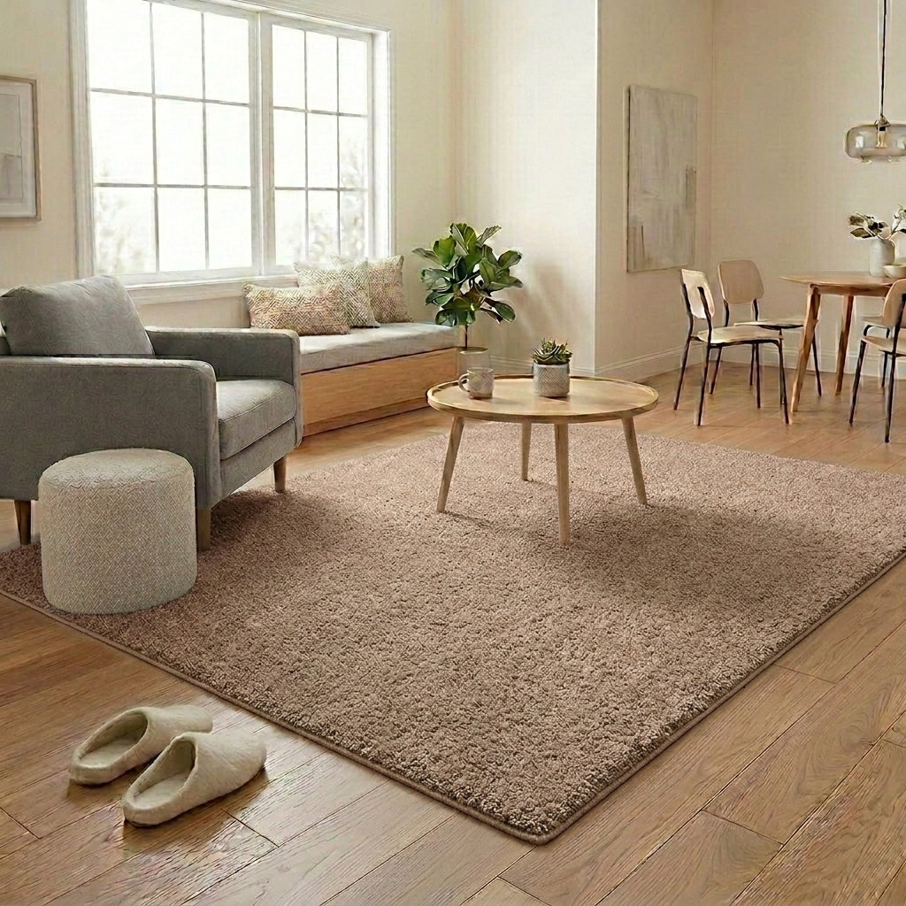 MARİS - MR080-Brown-Premium Velvety Rug for Living Room/Lounge/Kitchen - Non-Slip Base - Washable - Modern