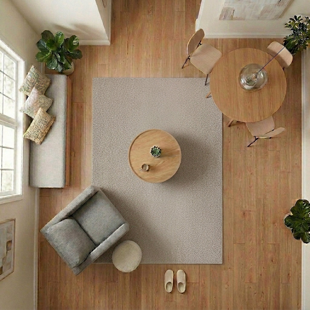 MARIS - MR109- Silver Beige - Premium Velvety Rug for Living Room/Lounge/Kitchen - Non-Slip Base - Washable - Modern