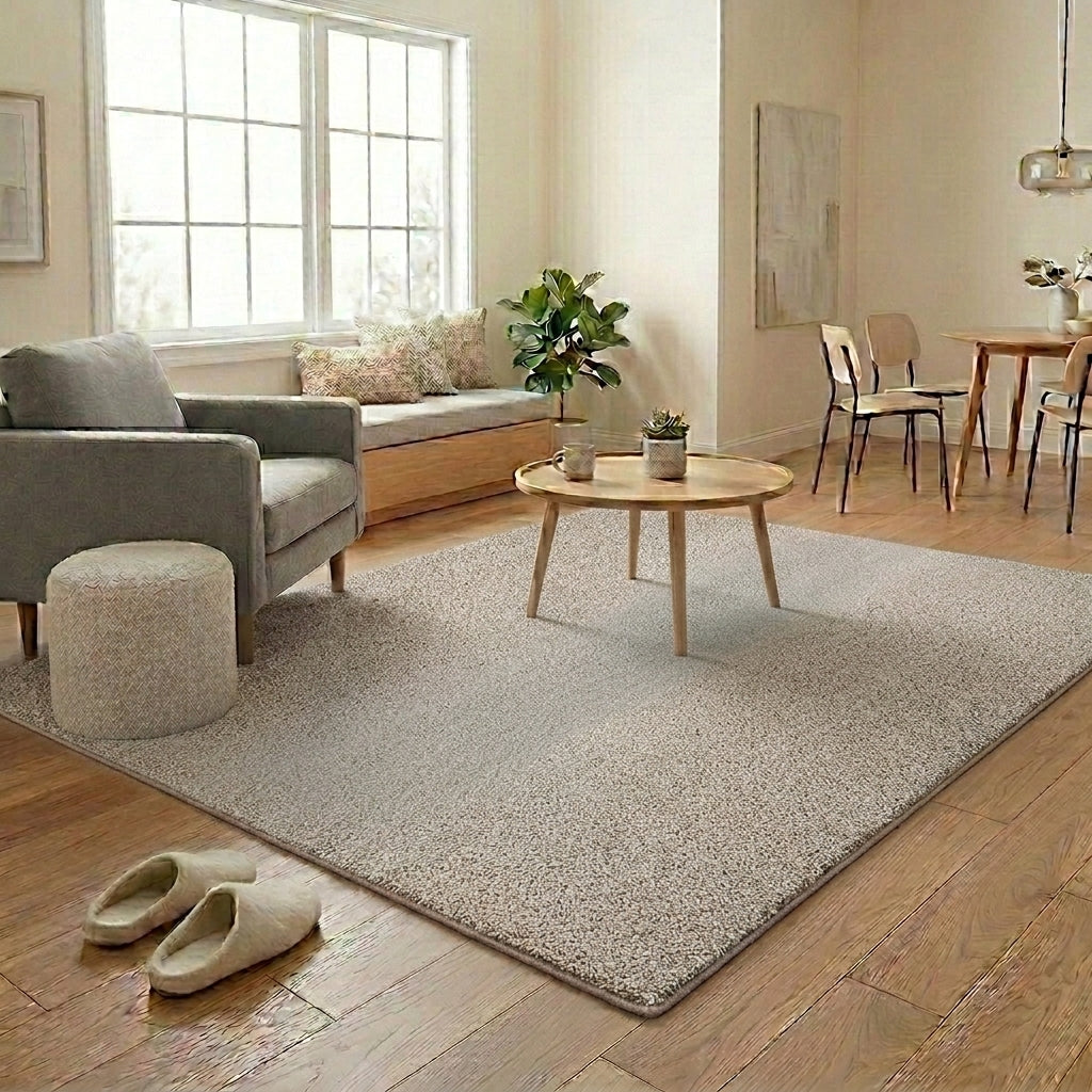 MARIS - MR109- Silver Beige - Premium Velvety Rug for Living Room/Lounge/Kitchen - Non-Slip Base - Washable - Modern