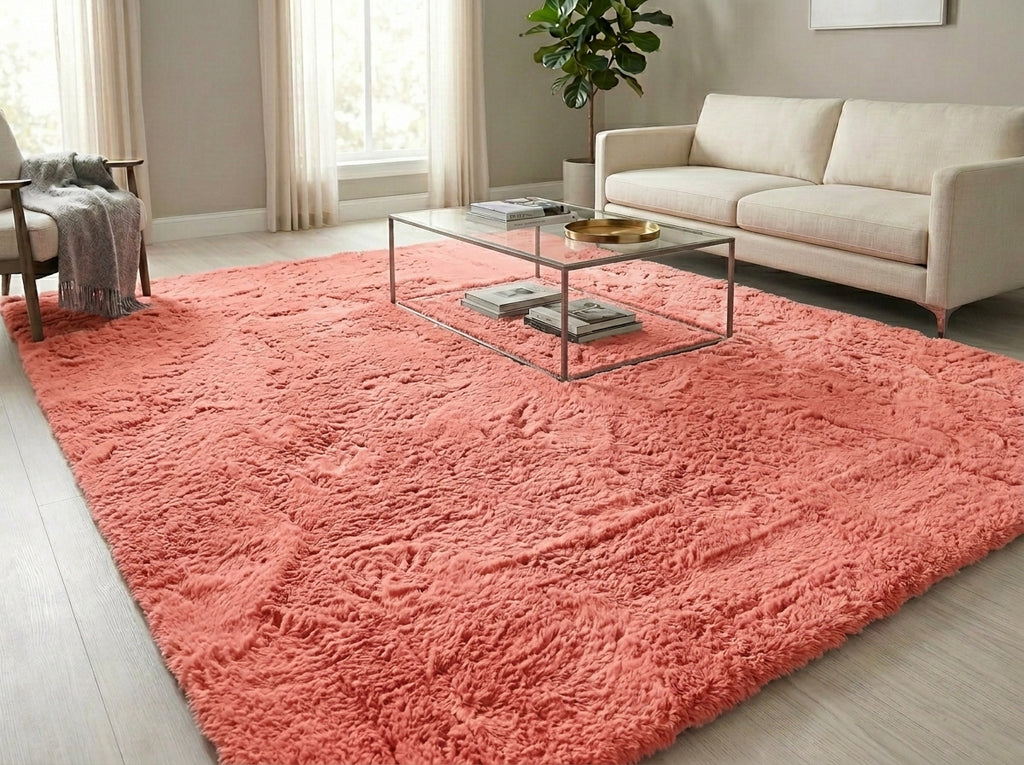 Bunny  Poly Plush Carpet - TF5020- Rosa- High Quality - Extra Soft - Non-Slip Special Base
