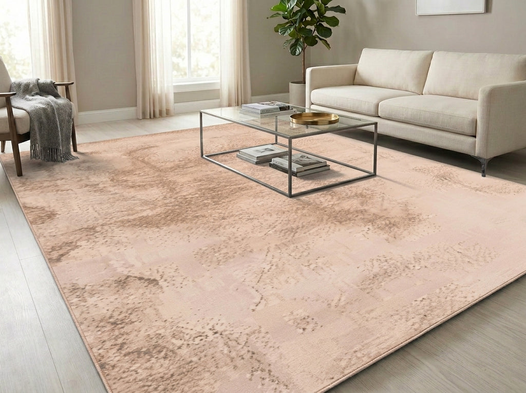 Bunny  Poly Plush Carpet - TF2408- Beige- High Quality - Extra Soft - Non-Slip Special Base