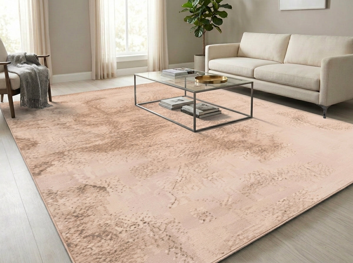Bunny  Poly Plush Carpet - TF2408- Beige- High Quality - Extra Soft - Non-Slip Special Base