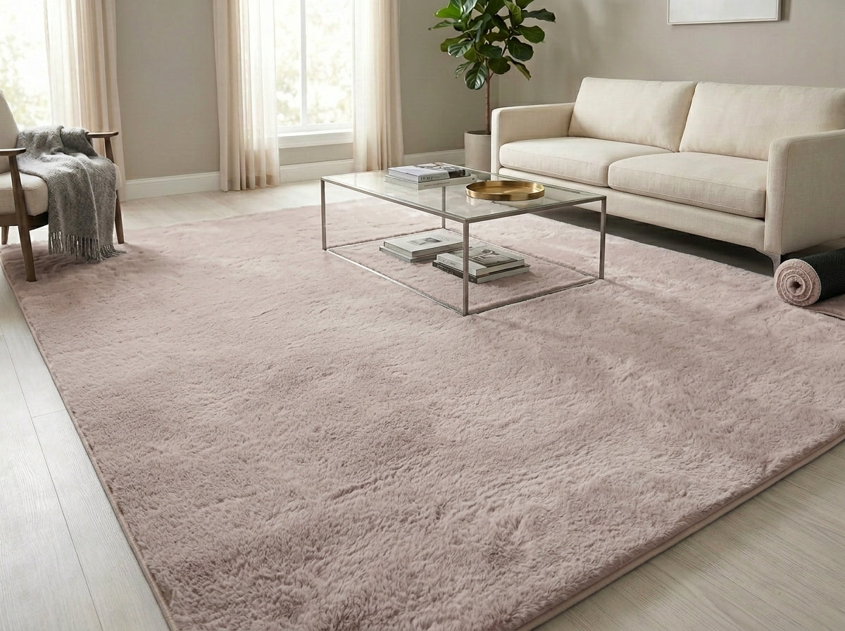 Bunny  Poly Plush Carpet - TF2386- Mink - High Quality - Extra Soft - Non-Slip Special Base