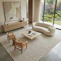 ECOLE - EC001- Beige- Custom Size Area Rug – Non-Slip Washable Rug for Living Room, Kitchen, Hallway – Robot Vacuum Compatible, Easy Care Carpet