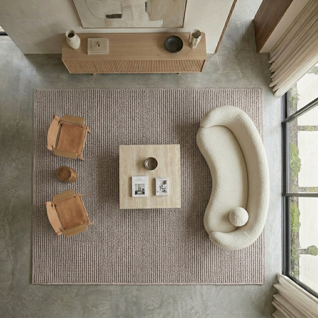 ECOLE - EC003- Mink- Custom Size Area Rug – Non-Slip Washable Rug for Living Room, Kitchen, Hallway – Robot Vacuum Compatible, Easy Care Carpet