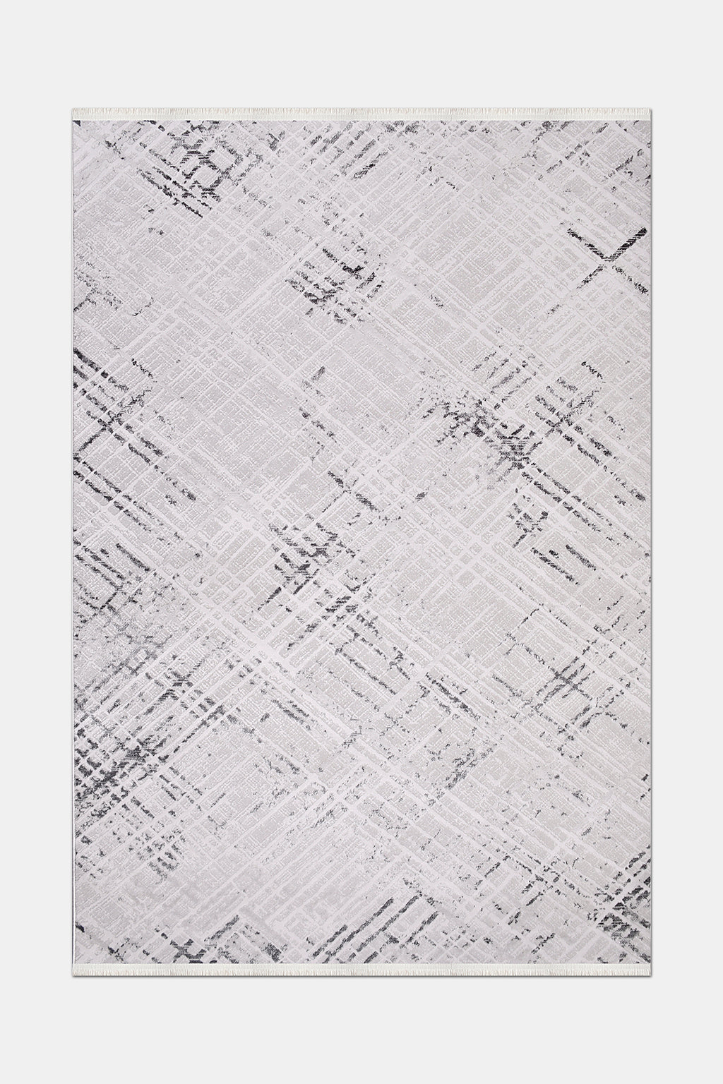 VİANORA-VY07- Gray-Black-Soft Acrylic Rug – Modern Living Room Rug, Durable, 7 mm Pile, Custom Size