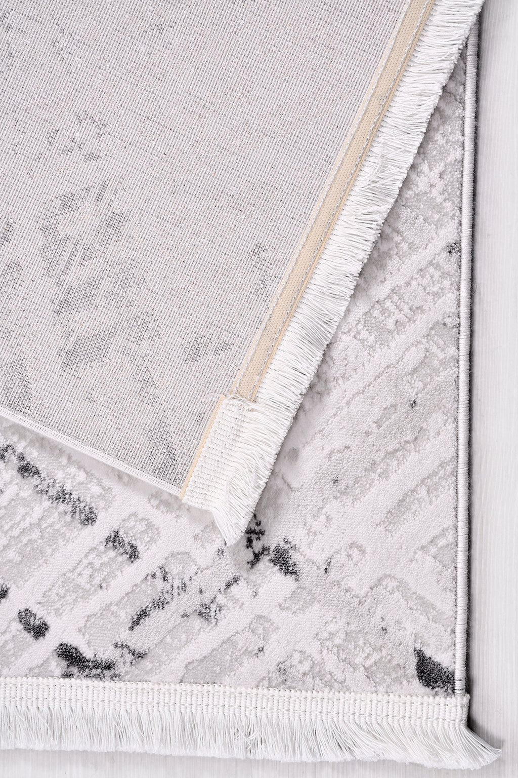 VİANORA-VY07- Gray-Black-Soft Acrylic Rug – Modern Living Room Rug, Durable, 7 mm Pile, Custom Size