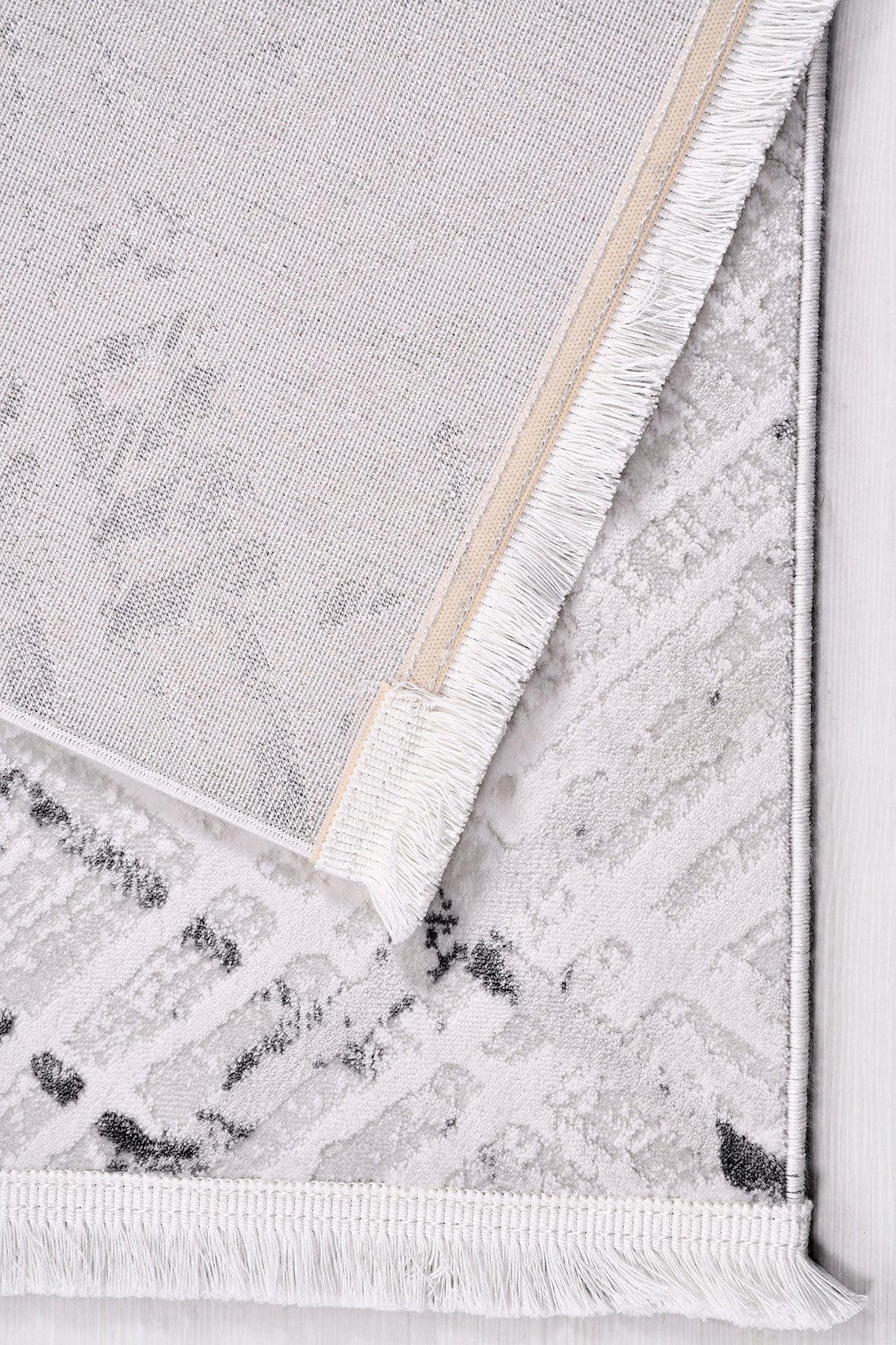 VİANORA-VY07- Gray-Black-Soft Acrylic Rug – Modern Living Room Rug, Durable, 7 mm Pile, Custom Size