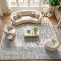RINA-6115S- Mustard With White Rug –  Washable Non-Slip Carpet – Latex Backing – Living Room, Hallway, Kitchen – Robot Vacuum Friendly