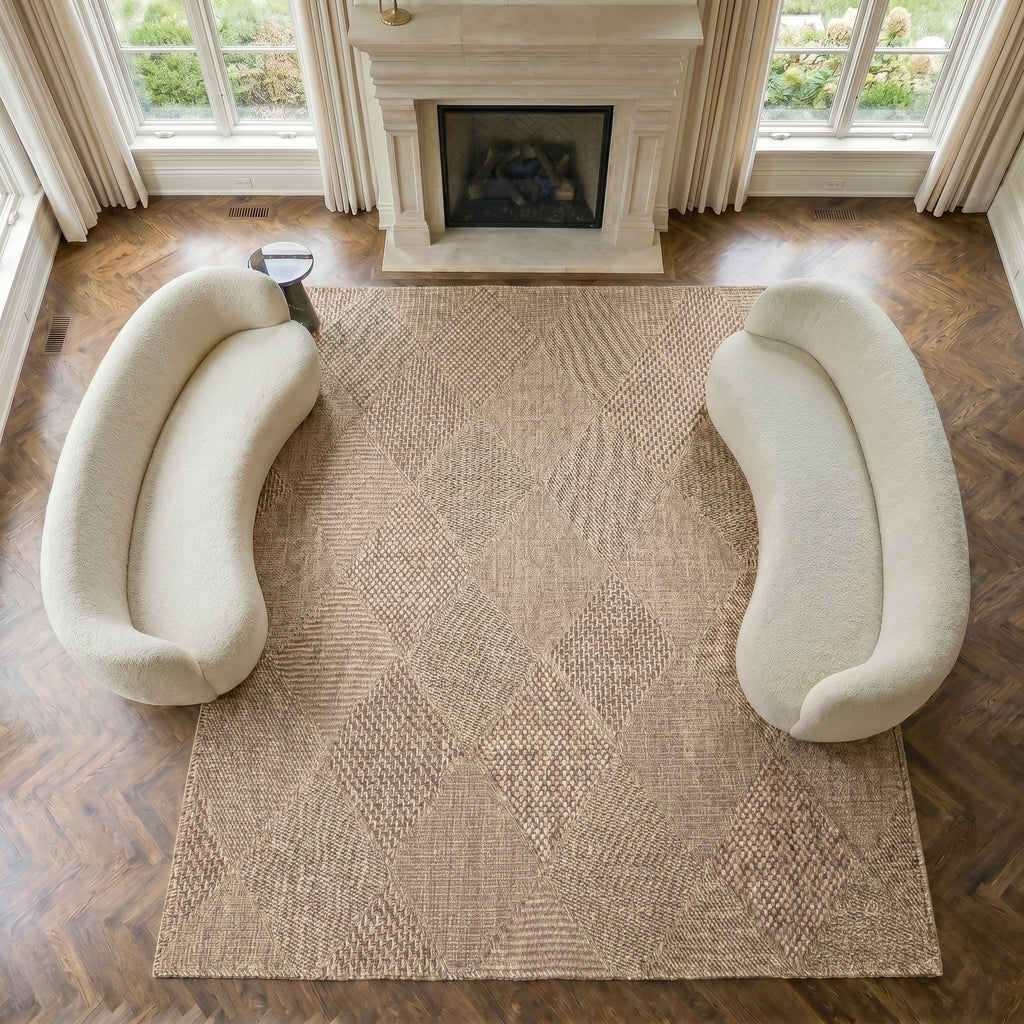 DAFNE -DH002-Wicker Color Rug-Geometric - Custom Size Washable Non-Slip Carpet – Kitchen & Hallway – Robot Vacuum Friendly