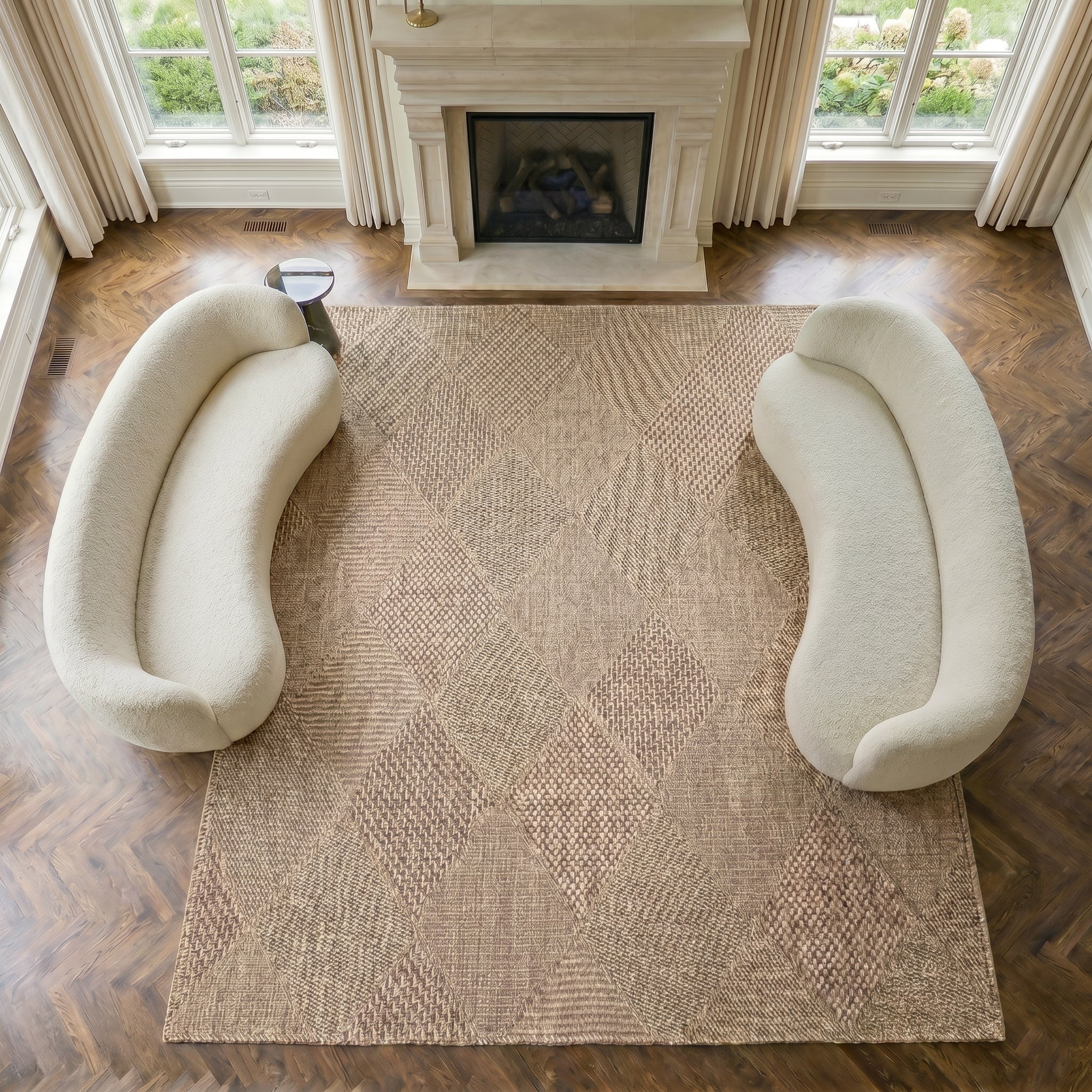 DAFNE -DH002-Wicker Color Rug-Geometric - Custom Size Washable Non-Slip Carpet – Kitchen & Hallway – Robot Vacuum Friendly