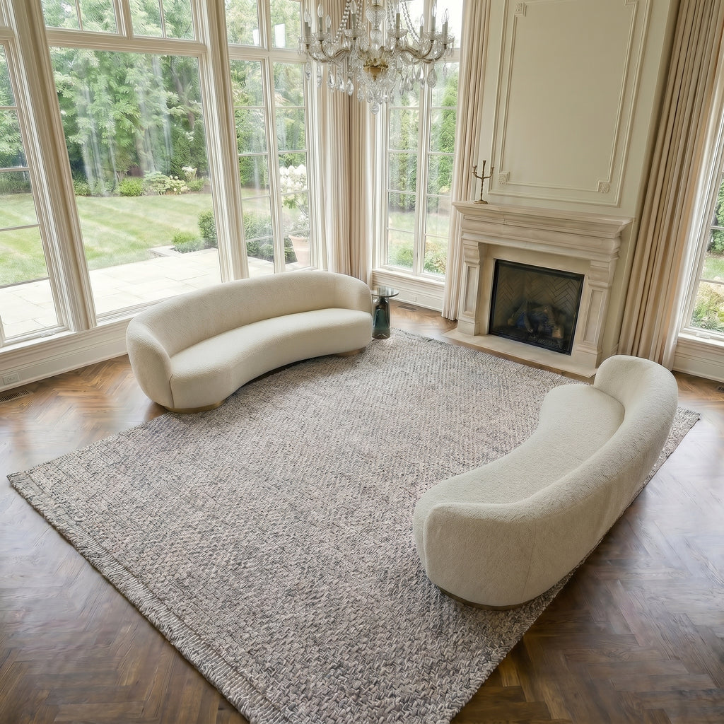 DAFNE -DH004-Gray Color Rug-Geometric - Custom Size Washable Non-Slip Carpet – Kitchen & Hallway – Robot Vacuum Friendly