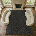 DAFNE -DH008-Black With Anthracite Color Rug-Custom Size Washable Non-Slip Carpet – Kitchen & Hallway – Robot Vacuum Friendly