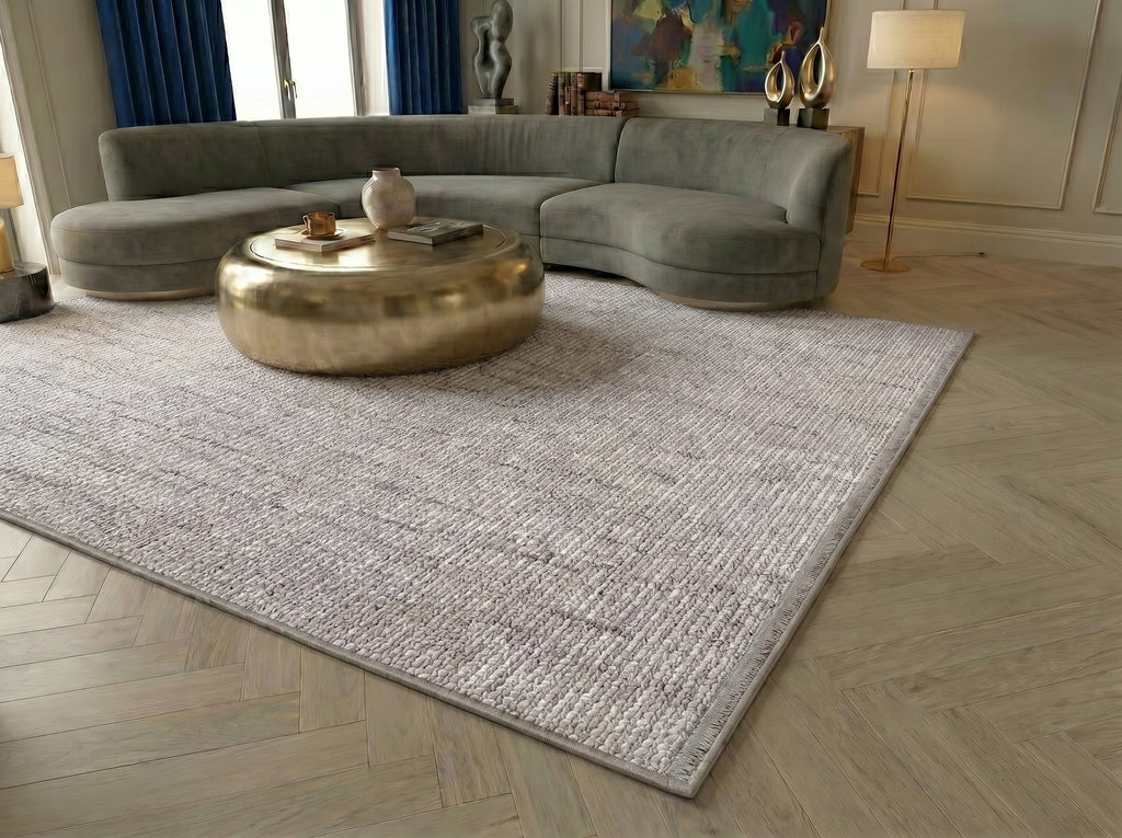 FUNDA - CE01-Gray– Custom Size Rug for Living Room, Hallway & Bedroom – Robot Vacuum Friendly – Easy to Clean