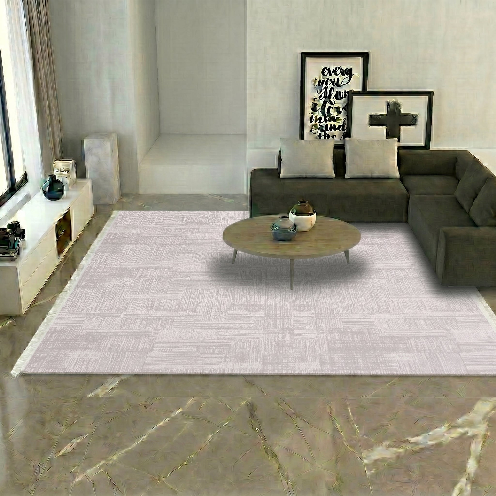 VİANORA-VY01-Soft Acrylic Rug – Modern Living Room Rug, Durable, 7 mm Pile, Custom Size